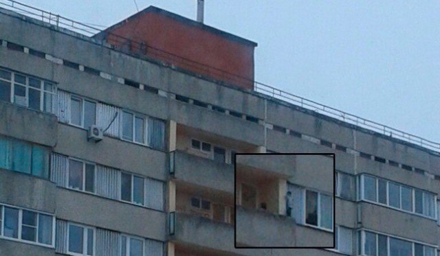 Жителей Десногорска шокировал ребёнок, шагавший по карнизу 15-го этажа