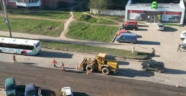 ремонт дороги, Краснинское шоссе